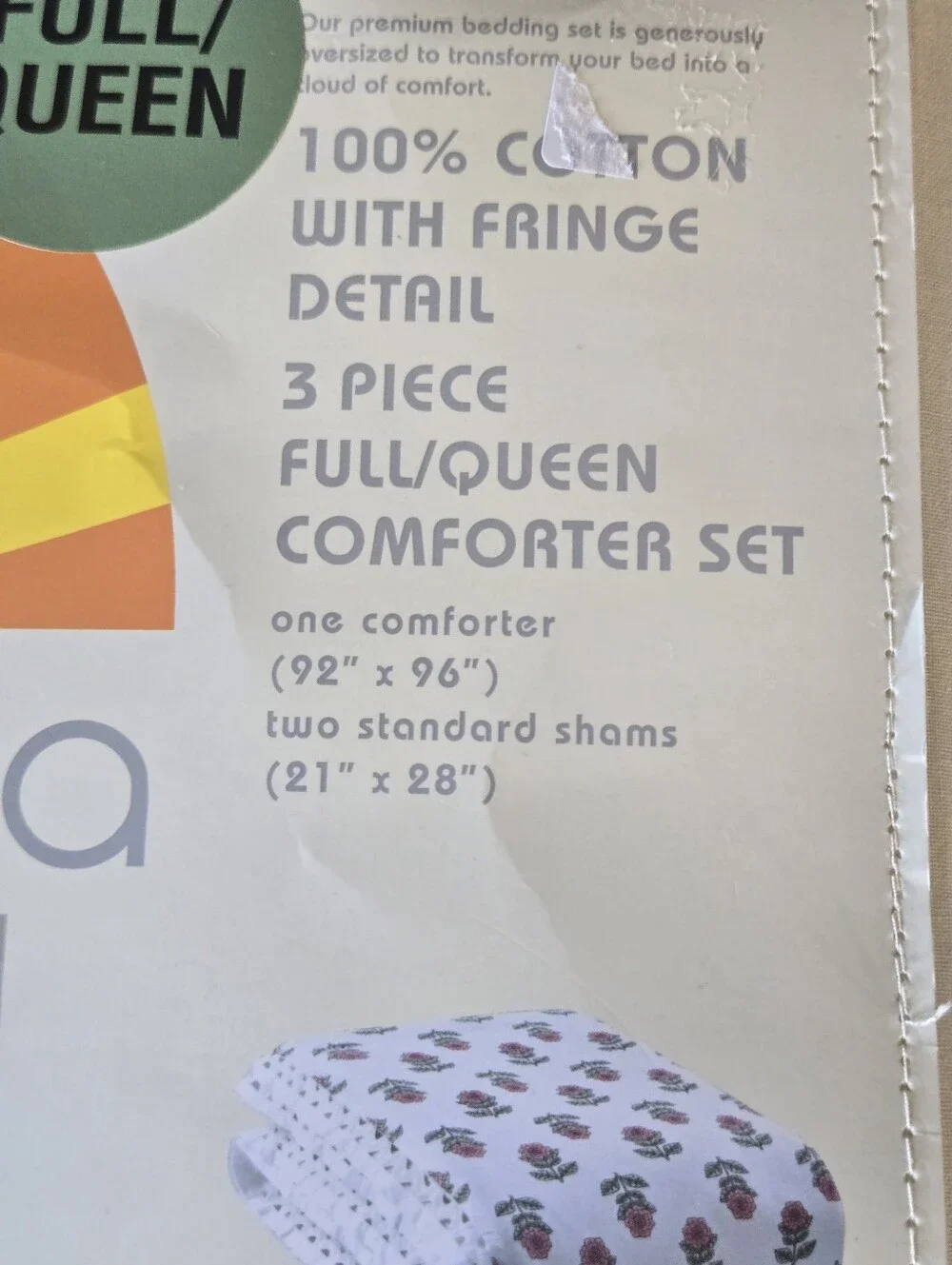 C&C California Floral Full/Queen Bedding Comforter Set 92”x96” 100% Cotton